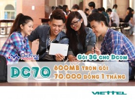 Truy cập 3G không giới hạn trên Dcom với gói DC70 Viettel