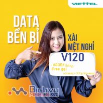 Đăng ký gói V120 Viettel nhận 60GB và free gọi chỉ với 120,000đ