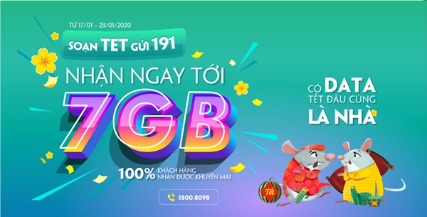 Viettel tặng miễn phí đến 7GB cho 100% khách hàng toàn mạng chào xuân Canh Tý