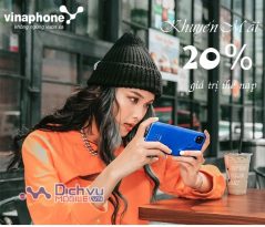 Vinaphone khuyến mãi 20% thẻ nạp trong ngày 6/10/2020