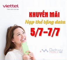 Khuyen mai nap the tang data Viettel