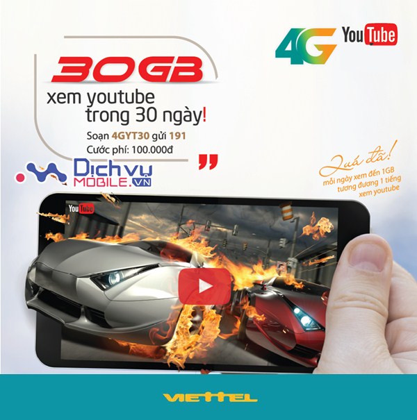 Lướt Youtube thả ga với các gói 4G Youtube mạng Viettel