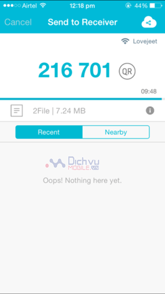 Sẽ có 6 chữ số đang xuất hiện hoặc bạn có thể chạm vào dòng QR bên phải để nhận được mã QR