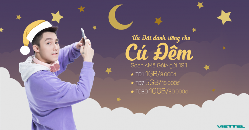 Gói TD7 Viettel – Ưu đãi tuyệt vời dành cho các “cú đêm”