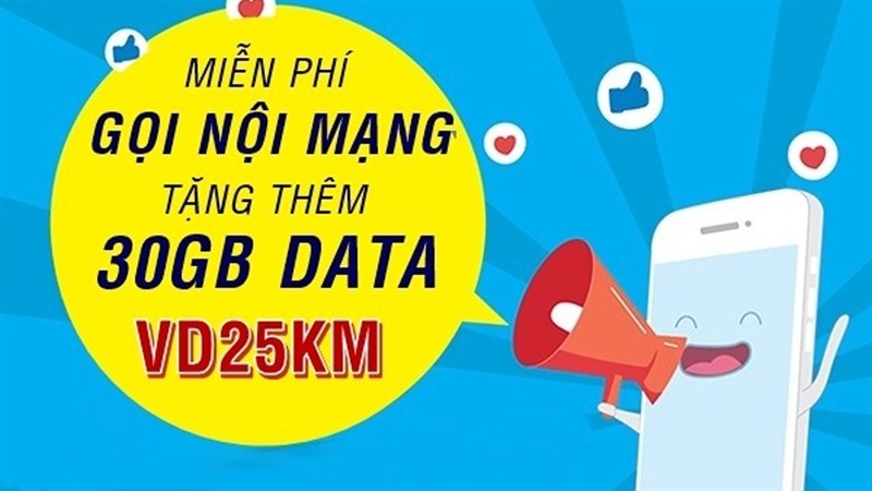Gọi thoại và truy cập internet thỏa thích cùng gói VD25KM Vinaphone