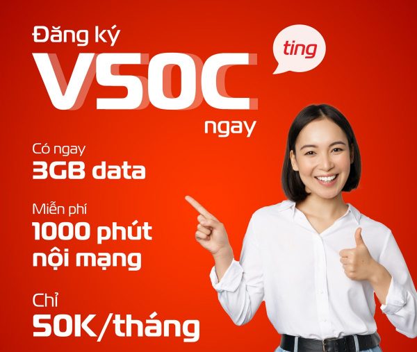 Đăng ký gói V50C Viettel ưu đãi gọi free tặng 2GB chỉ 50,000đ