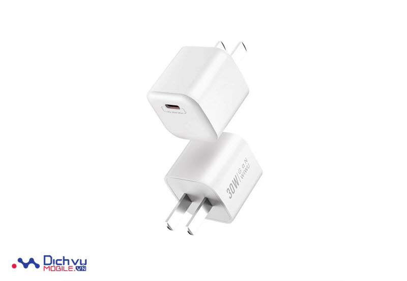 Bộ sạc nhanh GaN WiWU 30W cho iPhone và Android