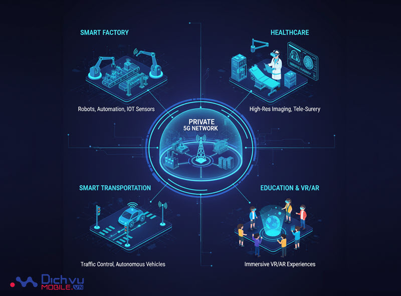 Ứng dụng thực tiễn của mạng 5G riêng