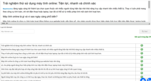 Trải nghiệm thử sử dụng máy tính online